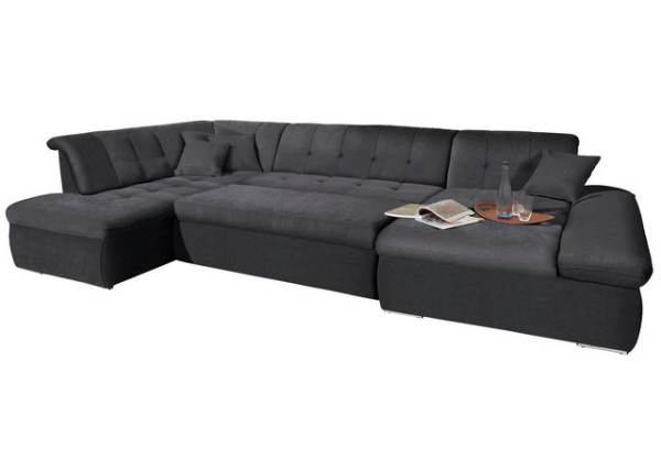 DOMO collection Wohnlandschaft NMoric im XXL-Format, B/T/H: 353/216/80 cm, incl. Zierkissen, wahlwei
