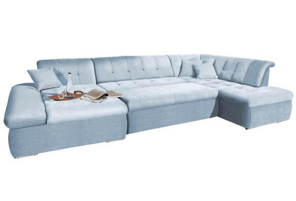 DOMO collection Wohnlandschaft NMoric im XXL-Format, B/T/H: 353/216/80 cm, incl. Zierkissen, wahlwei