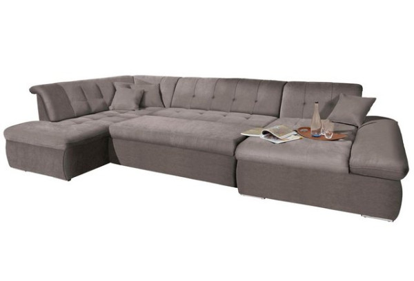 DOMO collection Wohnlandschaft NMoric im XXL-Format, B/T/H: 353/216/80 cm, incl. Zierkissen, wahlwei