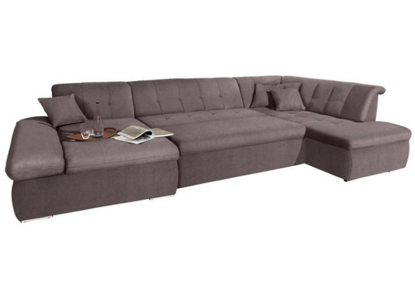 DOMO collection Wohnlandschaft NMoric im XXL-Format, B/T/H: 353/216/80 cm, incl. Zierkissen, wahlwei