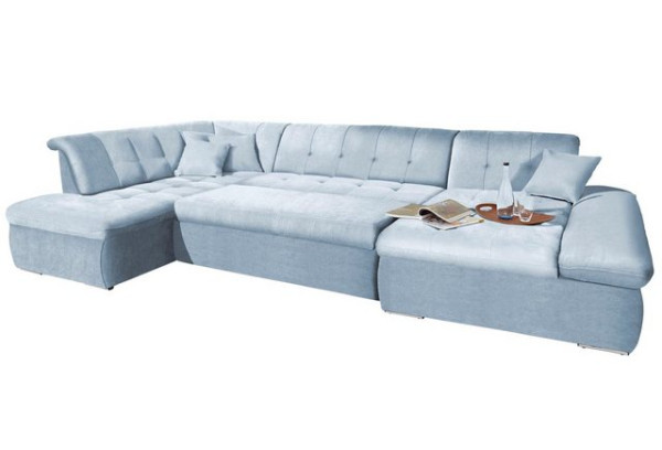 DOMO collection Wohnlandschaft NMoric im XXL-Format, B/T/H: 353/216/80 cm, incl. Zierkissen, wahlwei