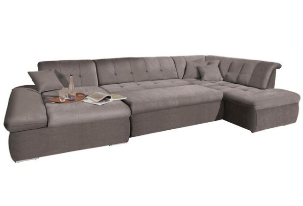 DOMO collection Wohnlandschaft NMoric im XXL-Format, B/T/H: 353/216/80 cm, incl. Zierkissen, wahlwei