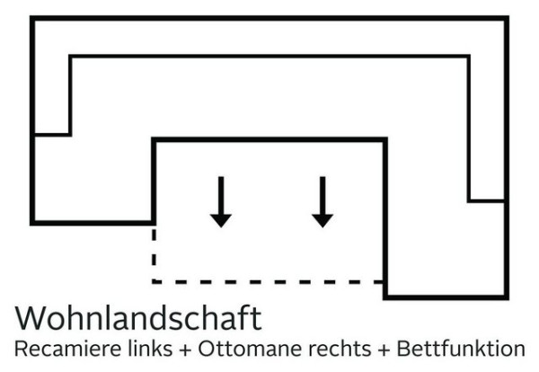 DOMO collection Wohnlandschaft Santana, wahlweise mit Bettfunktion
