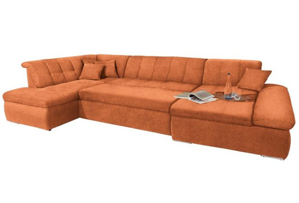 DOMO collection Wohnlandschaft NMoric im XXL-Format, B/T/H: 353/216/80 cm, incl. Zierkissen, wahlwei