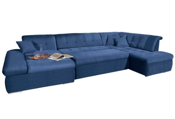DOMO collection Wohnlandschaft NMoric im XXL-Format, B/T/H: 353/216/80 cm, incl. Zierkissen, wahlwei