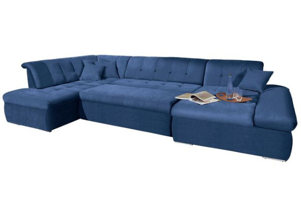 DOMO collection Wohnlandschaft NMoric im XXL-Format, B/T/H: 353/216/80 cm, incl. Zierkissen, wahlwei