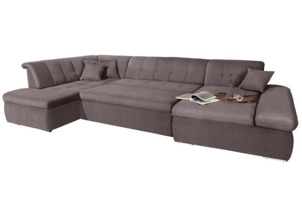 DOMO collection Wohnlandschaft NMoric im XXL-Format, B/T/H: 353/216/80 cm, incl. Zierkissen, wahlwei
