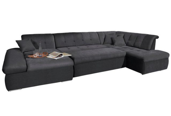 DOMO collection Wohnlandschaft NMoric im XXL-Format, B/T/H: 353/216/80 cm, incl. Zierkissen, wahlwei